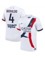 Moške Nogometnih dresov Paris Saint-Germain Lucas Beraldo #4 Gostujoči 2025-26 Kratki rokavi Moške Nogometnih dresov Paris Saint-Germain Lucas Beraldo #4 Gostujoči 2025-26 Kratki rokavi